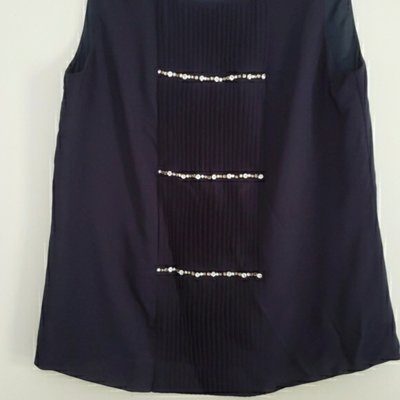 J CREW SLEEVELESS RHINESTONE EMBELLISHED TOP - Picture 2 of 3